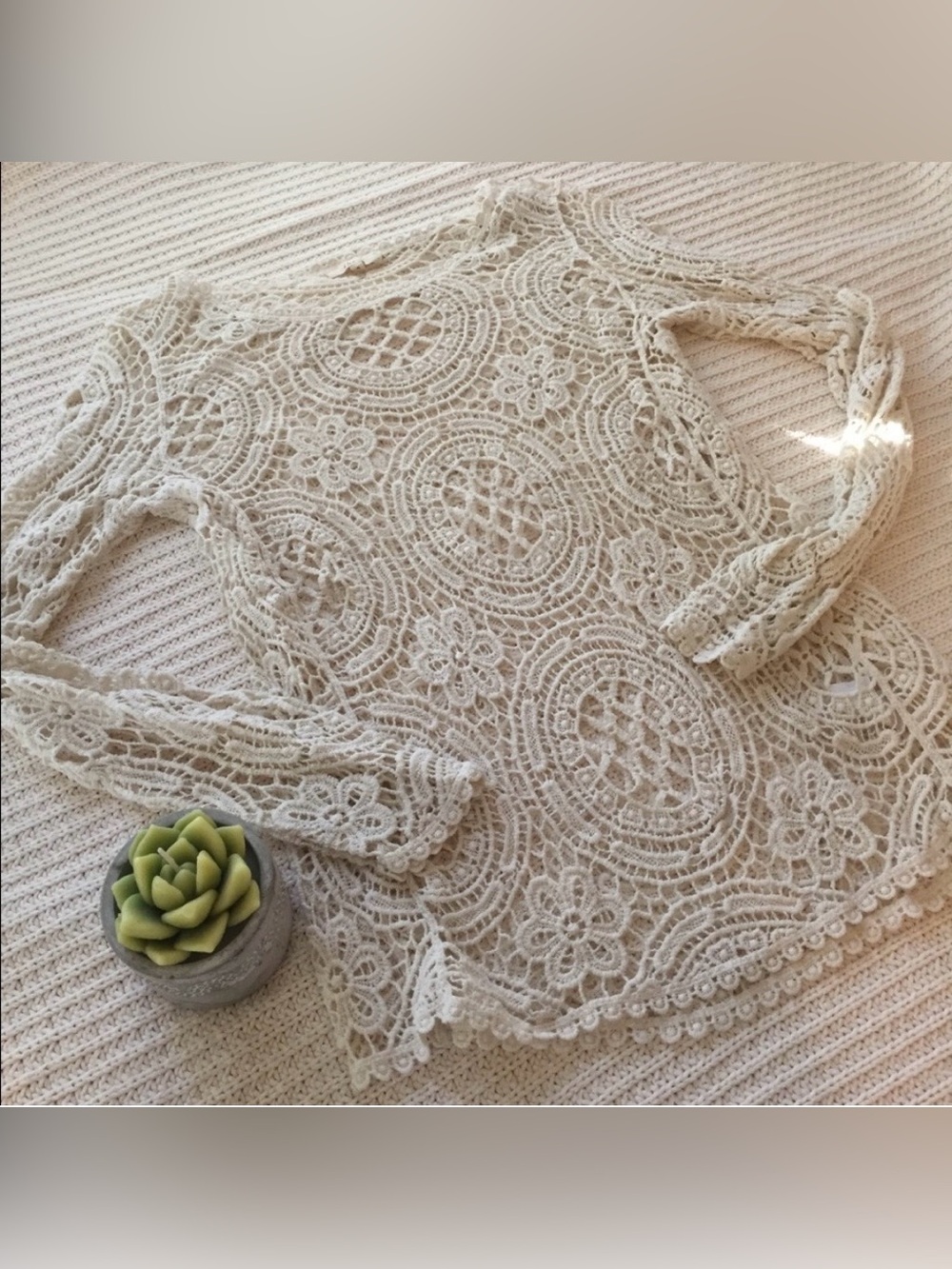 Crochet Lace Long Sleeve Top